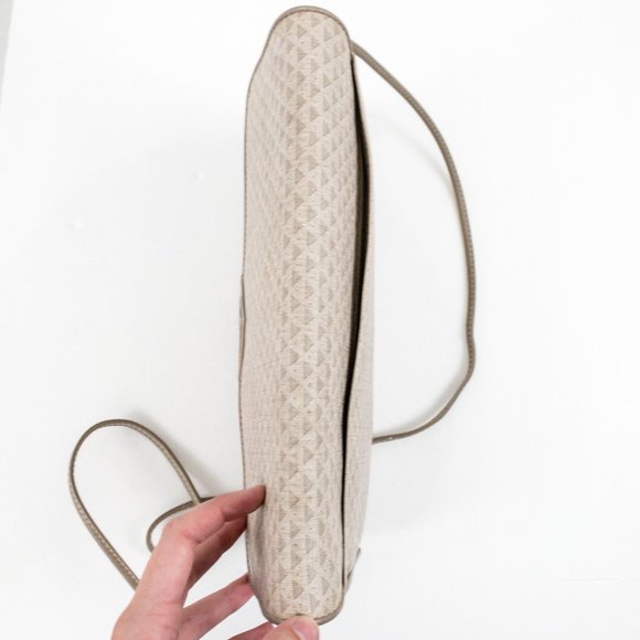 Vintage 80s Coated Canvas Leather Crossbody Bag - Picture 9 of 13